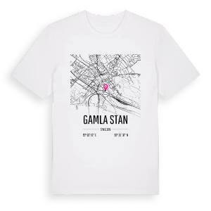 Gamla stan karta t-shirt – ekologisk bomull t-shirt från Pinshirt