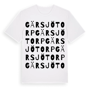 Gärsjötorp ordlek t-shirt – ekologisk bomull t-shirt från Pinshirt