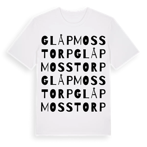 Glåpmosstorp ordlek t-shirt – ekologisk bomull t-shirt från Pinshirt
