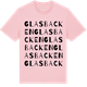Pink Cotton t-shirt med Glasbacken ordlek t-shirt