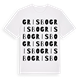 White t-shirt med Grisbo ordlek t-shirt