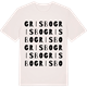 Vintage White t-shirt med Grisbo ordlek t-shirt