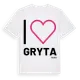 White t-shirt med Jag älskar Gryta t-shirt stort tryck