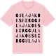 Pink Cotton t-shirt med Gula Jakobsberg ordlek t-shirt