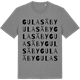 Mid Heather Gray t-shirt med Gula Säby ordlek t-shirt