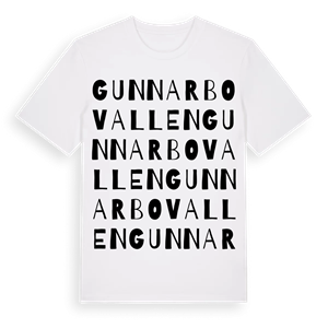 Gunnarbovallen ordlek t-shirt – ekologisk bomull t-shirt från Pinshirt