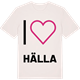 Vintage White t-shirt med Jag älskar Hälla t-shirt stort tryck