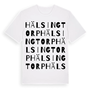Hälsingtorp ordlek t-shirt – ekologisk bomull t-shirt från Pinshirt