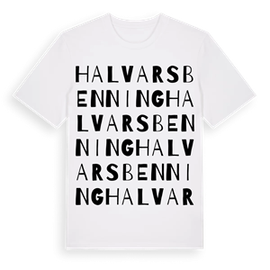 Halvarsbenning ordlek t-shirt – ekologisk bomull t-shirt från Pinshirt