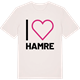 Vintage White t-shirt med Jag älskar Hamre t-shirt stort tryck