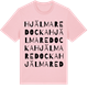 Pink Cotton t-shirt med Hjälmare docka ordlek t-shirt