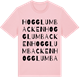 Pink Cotton t-shirt med Hogglumbacken ordlek t-shirt