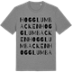 Mid Heather Gray t-shirt med Hogglumbacken ordlek t-shirt
