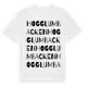 White t-shirt med Hogglumbacken ordlek t-shirt