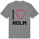 Mid Heather Gray t-shirt med Jag älskar Holm t-shirt stort tryck