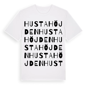 Hustahöjden ordlek t-shirt – ekologisk bomull t-shirt från Pinshirt