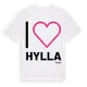 White t-shirt med Jag älskar Hylla t-shirt stort tryck