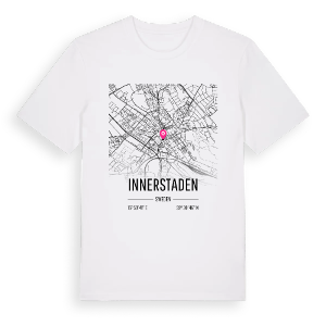 Innerstaden karta t-shirt – ekologisk bomull t-shirt från Pinshirt
