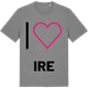 Mid Heather Gray t-shirt med Jag älskar Ire t-shirt stort tryck
