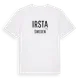 White t-shirt med Irsta i Sverige t-shirt