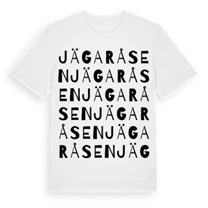 Jägaråsen ordlek t-shirt – ekologisk bomull t-shirt från Pinshirt