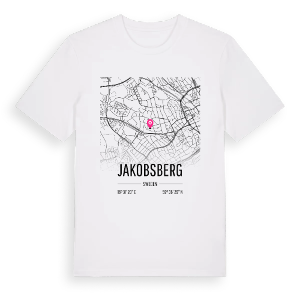 Jakobsberg karta t-shirt – ekologisk bomull t-shirt från Pinshirt