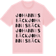 Pink Cotton t-shirt med Johannisbäck ordlek t-shirt