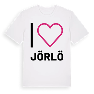 Jag älskar Jörlö t-shirt stort tryck – ekologisk bomull t-shirt från Pinshirt