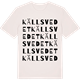 Vintage White t-shirt med Källsvedet ordlek t-shirt