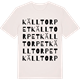 Vintage White t-shirt med Källtorpet ordlek t-shirt