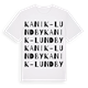 White t-shirt med Kanik-Lundby ordlek t-shirt
