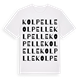 White t-shirt med Kolpelle ordlek t-shirt