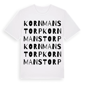 Kornmanstorp ordlek t-shirt – ekologisk bomull t-shirt från Pinshirt