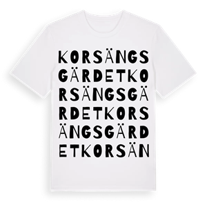 Korsängsgärdet ordlek t-shirt – ekologisk bomull t-shirt från Pinshirt