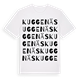 White t-shirt med Kuggenäs ordlek t-shirt
