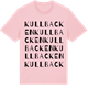 Pink Cotton t-shirt med Kullbacken ordlek t-shirt