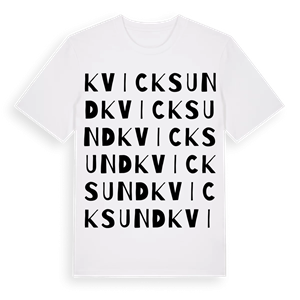 Kvicksund ordlek t-shirt – ekologisk bomull t-shirt från Pinshirt