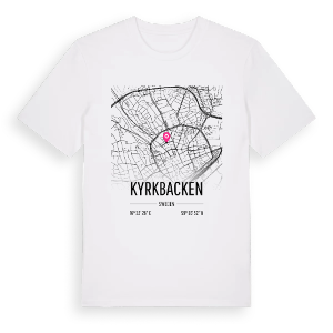 Kyrkbacken karta t-shirt – ekologisk bomull t-shirt från Pinshirt