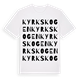 White t-shirt med Kyrkskogen ordlek t-shirt