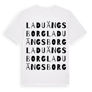 Laduängsborg ordlek t-shirt – ekologisk bomull t-shirt från Pinshirt