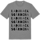 Mid Heather Gray t-shirt med Ladubacksgärdena ordlek t-shirt