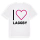 White t-shirt med Jag älskar Laggby t-shirt stort tryck