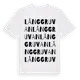 White t-shirt med Långgruvan ordlek t-shirt