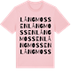 Pink Cotton t-shirt med Långmossen ordlek t-shirt