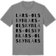 Mid Heather Gray t-shirt med Lars-Olsbyn ordlek t-shirt