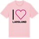 Pink Cotton t-shirt med Jag älskar Larslund t-shirt stort tryck