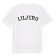 White t-shirt med Liljebo böjd t-shirt