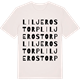 Vintage White t-shirt med Liljerostorp ordlek t-shirt
