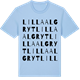 Blue Soul t-shirt med Lilla Algryt ordlek t-shirt