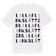 White t-shirt med Lilla Flinkslätten ordlek t-shirt